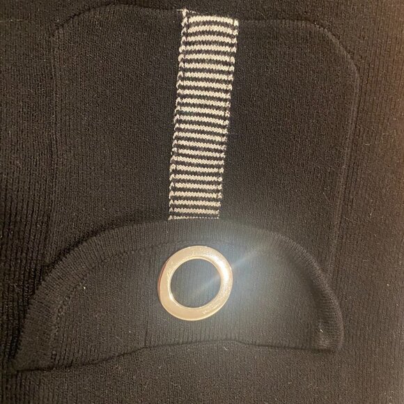 Y2k JONES NEW YORK BLACK & WHT 3/4 SLEEVE OVERSIZED SWEATER SNAP CLOSURE NWOT XL - Picture 4 of 8